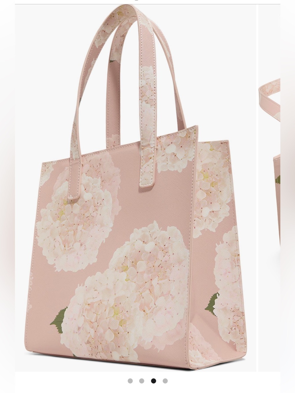 Ted Baker Pink Hydrangea-Print Structured Tote - Picture 3 of 4